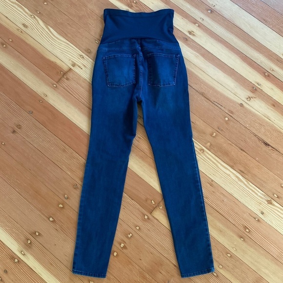Luxe Essentials Denim LED Pea in The Pod Maternity Dark Wash Skinny Jeans 26 - Picture 6 of 6